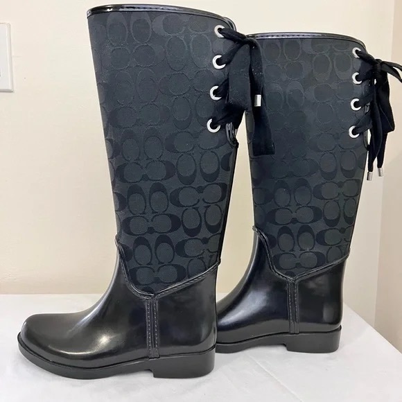 coach tristee rain boots size 8